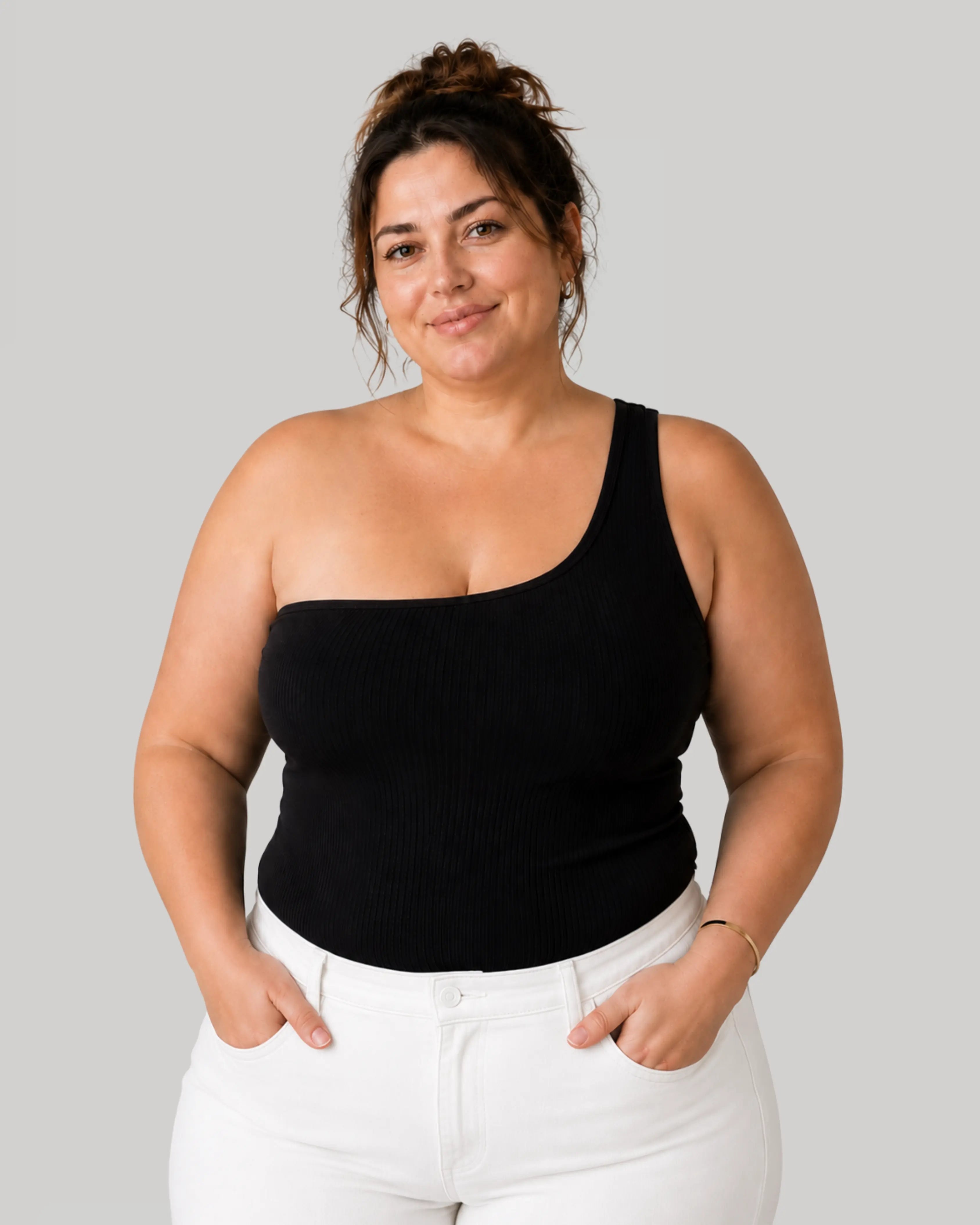 One Shoulder Top | Black