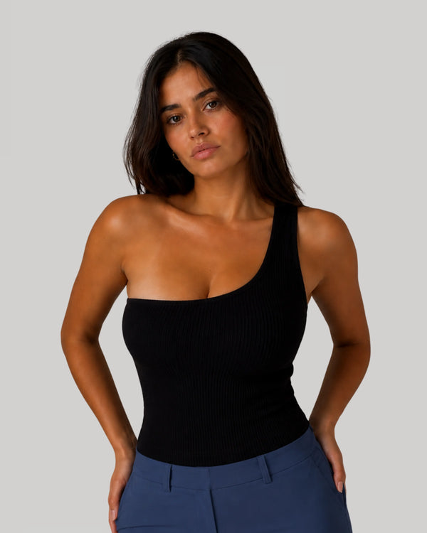 One Shoulder Top | Black