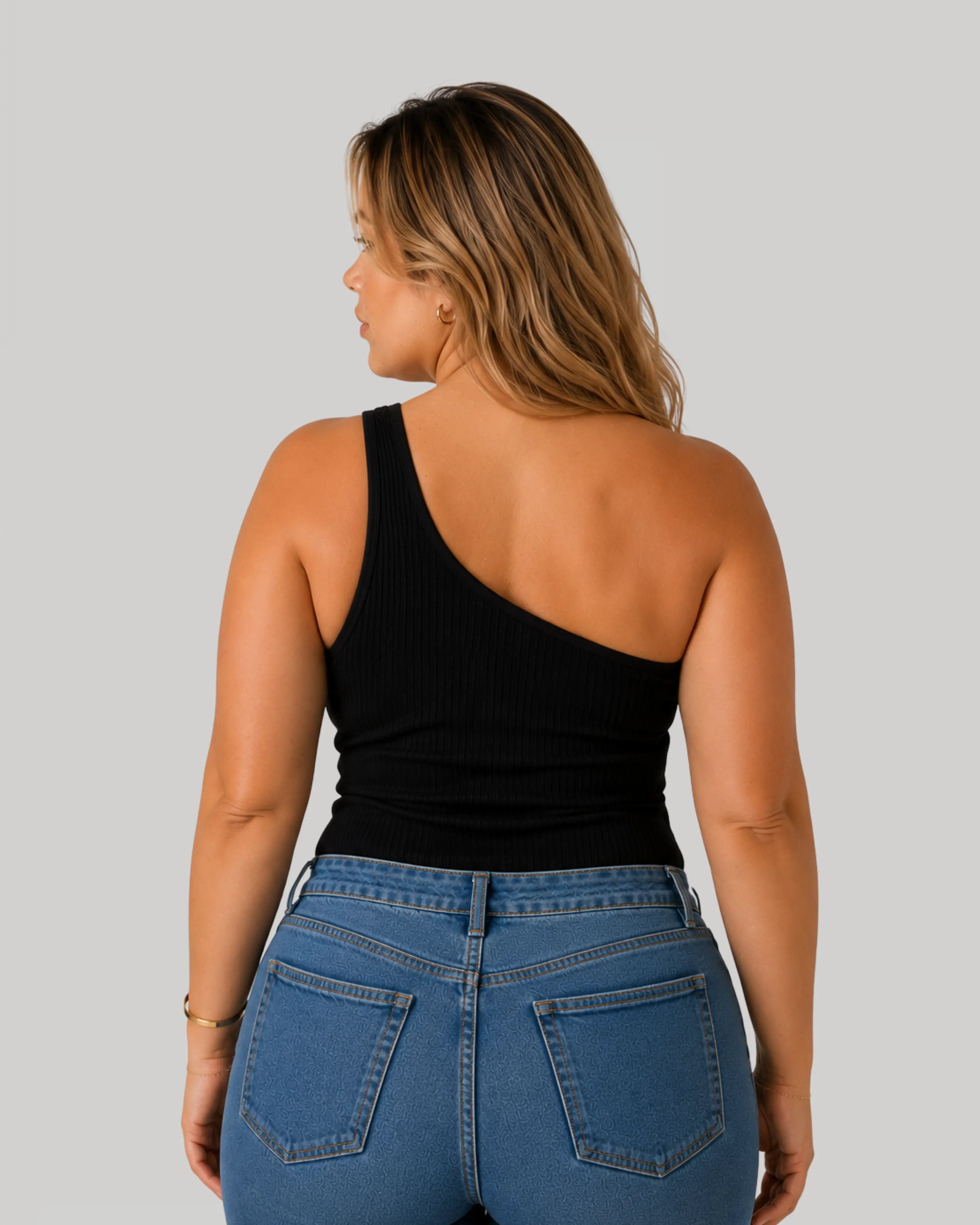 One Shoulder Top | Black
